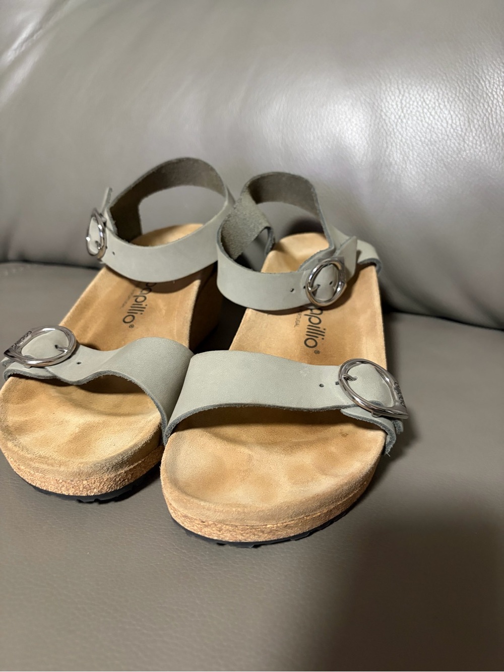 BIRKENSTOCK PAPILLO Women’s Light Gray Wedge Sandal - Picture 2 of 6